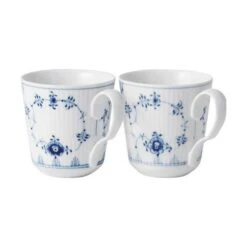 Royal Copenhagen Musselmalet Riflet Krus - 2 Stk.